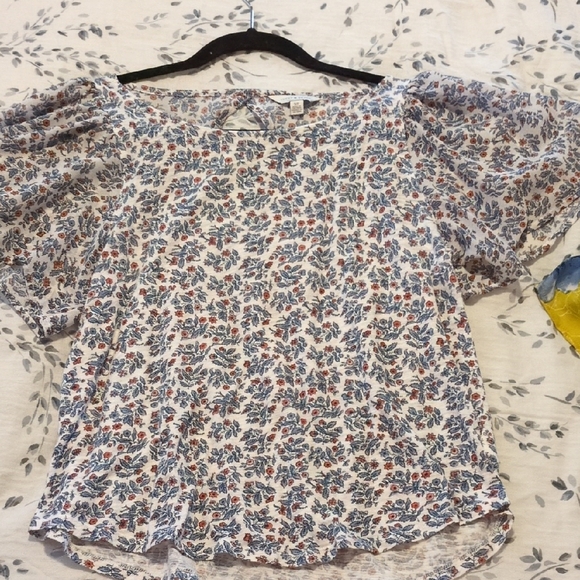 Lucky Brand Tops - Lucky Brand Blue and White Floral Blouse